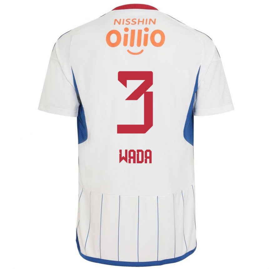 Niño Fútbol Camiseta Yusei Wada #3 Blanco Azul Rojo 2ª Equipación 2024/25 Perú