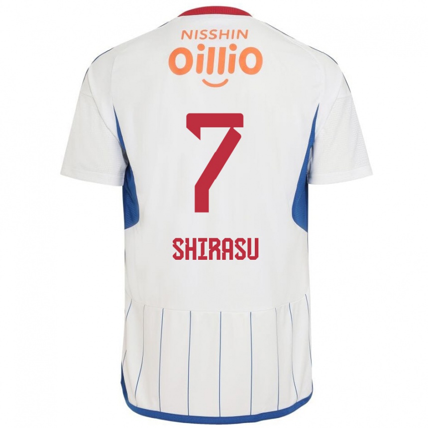 Niño Fútbol Camiseta Kento Shirasu #7 Blanco Azul Rojo 2ª Equipación 2024/25 Perú