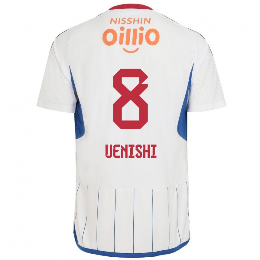 Niño Fútbol Camiseta Haruki Uenishi #8 Blanco Azul Rojo 2ª Equipación 2024/25 Perú