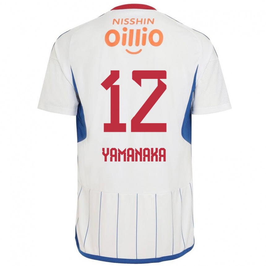 Niño Fútbol Camiseta Yuki Yamanaka #12 Blanco Azul Rojo 2ª Equipación 2024/25 Perú