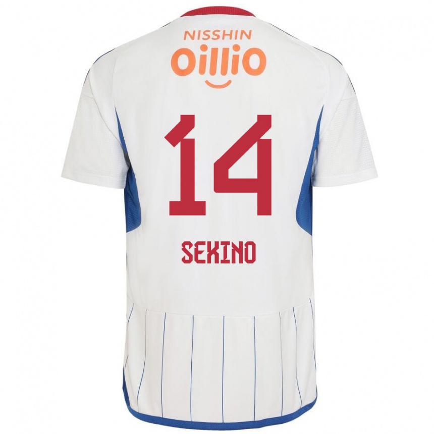 Niño Fútbol Camiseta Aiki Sekino #14 Blanco Azul Rojo 2ª Equipación 2024/25 Perú