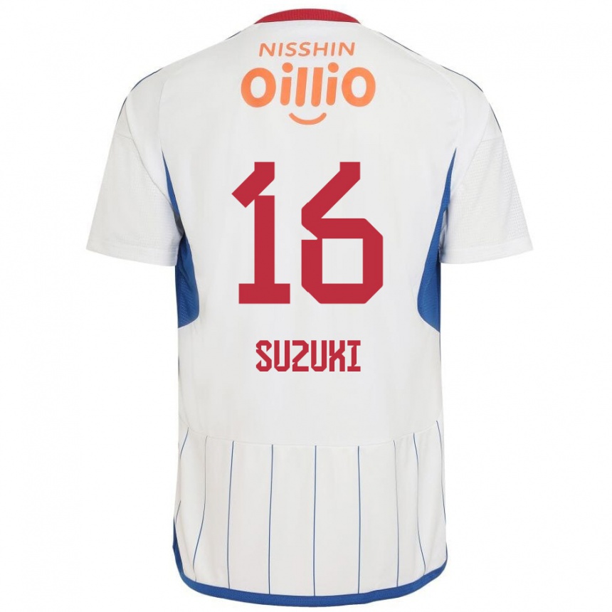 Niño Fútbol Camiseta Kai Suzuki #16 Blanco Azul Rojo 2ª Equipación 2024/25 Perú