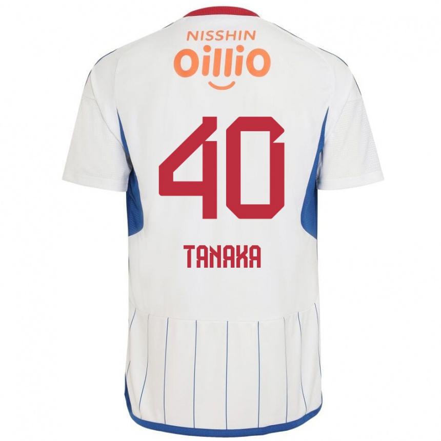 Niño Fútbol Camiseta Hiei Tanaka #40 Blanco Azul Rojo 2ª Equipación 2024/25 Perú