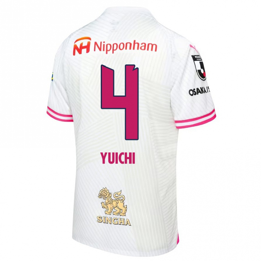 Niño Fútbol Camiseta Yuichi Hirano #4 Blanco Rosa 2ª Equipación 2024/25 Perú