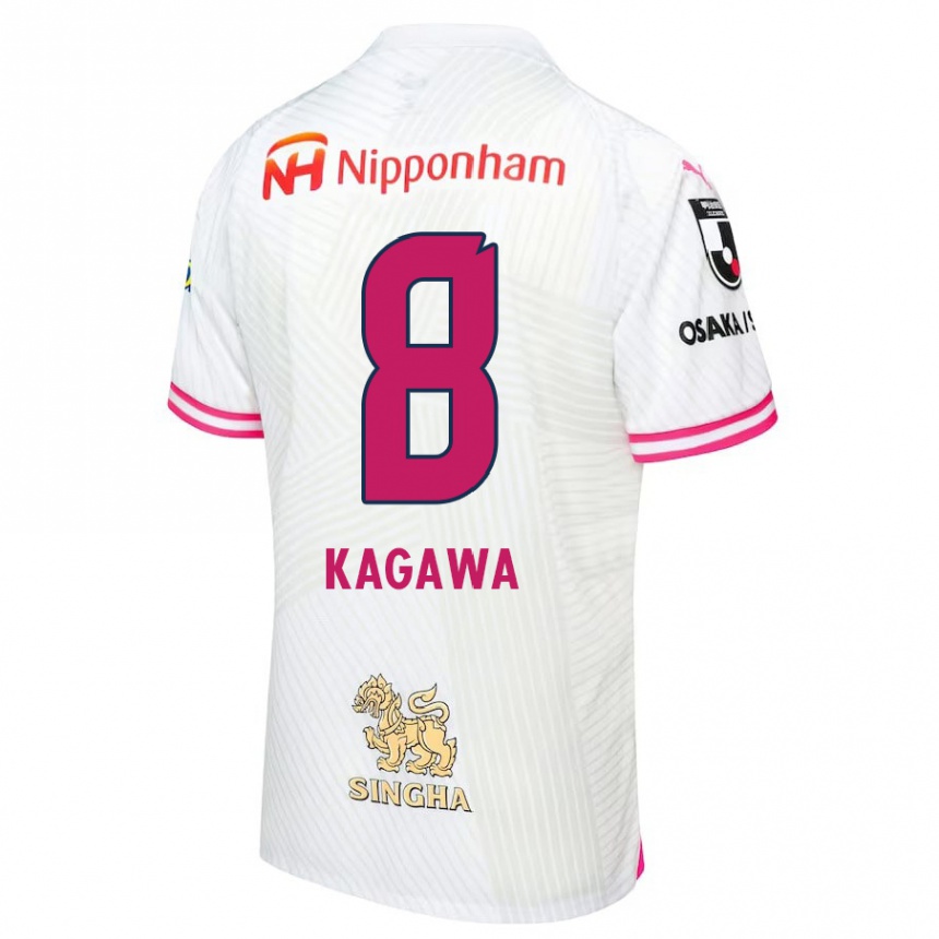 Niño Fútbol Camiseta Shinji Kagawa #8 Blanco Rosa 2ª Equipación 2024/25 Perú