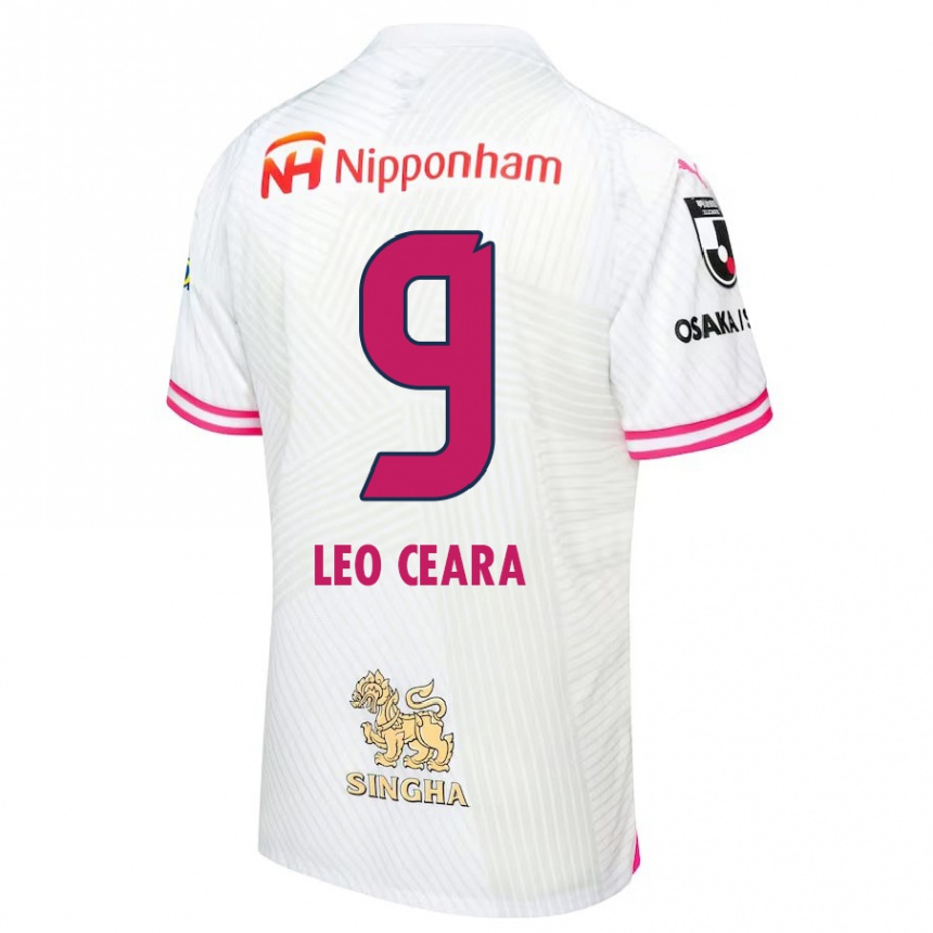 Niño Fútbol Camiseta Léo Ceará #9 Blanco Rosa 2ª Equipación 2024/25 Perú