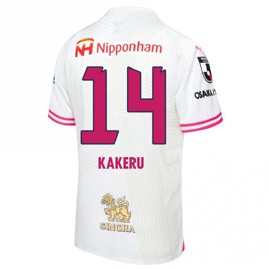 Niño Fútbol Camiseta Kakeru Funaki #14 Blanco Rosa 2ª Equipación 2024/25 Perú