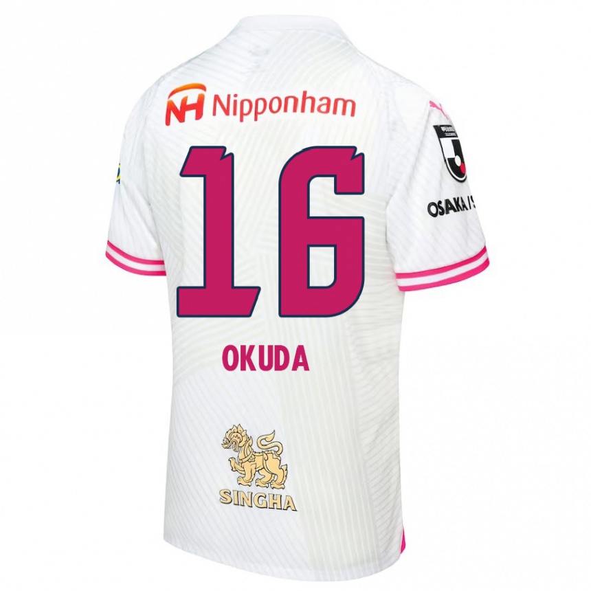 Niño Fútbol Camiseta Hayato Okuda #16 Blanco Rosa 2ª Equipación 2024/25 Perú