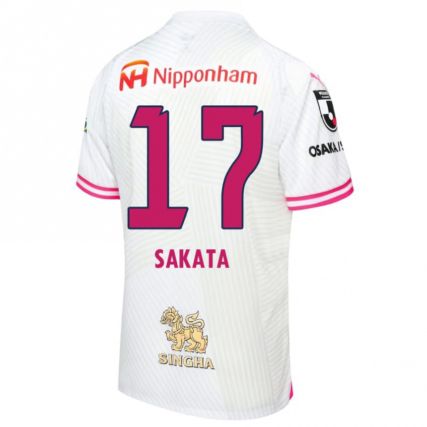 Niño Fútbol Camiseta Reiya Sakata #17 Blanco Rosa 2ª Equipación 2024/25 Perú