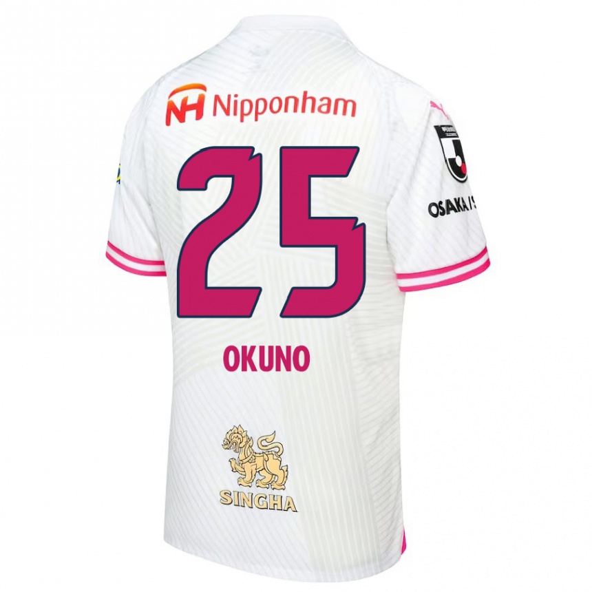 Niño Fútbol Camiseta Hiroaki Okuno #25 Blanco Rosa 2ª Equipación 2024/25 Perú