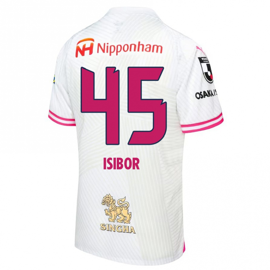 Niño Fútbol Camiseta Ken Isibor #45 Blanco Rosa 2ª Equipación 2024/25 Perú