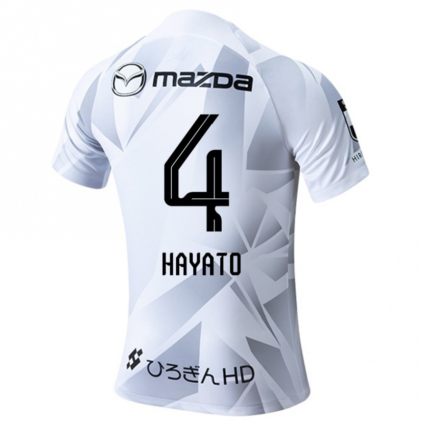 Niño Fútbol Camiseta Hayato Araki #4 Blanco Gris Negro 2ª Equipación 2024/25 Perú