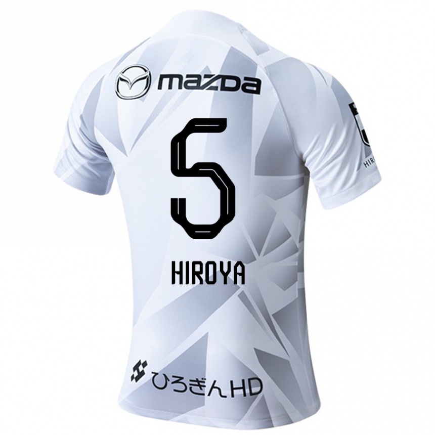 Niño Fútbol Camiseta Hiroya Matsumoto #5 Blanco Gris Negro 2ª Equipación 2024/25 Perú