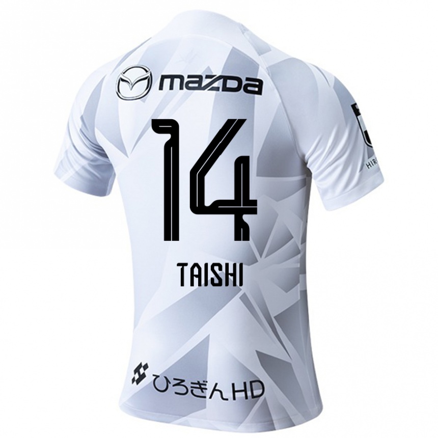 Niño Fútbol Camiseta Taishi Matsumoto #14 Blanco Gris Negro 2ª Equipación 2024/25 Perú