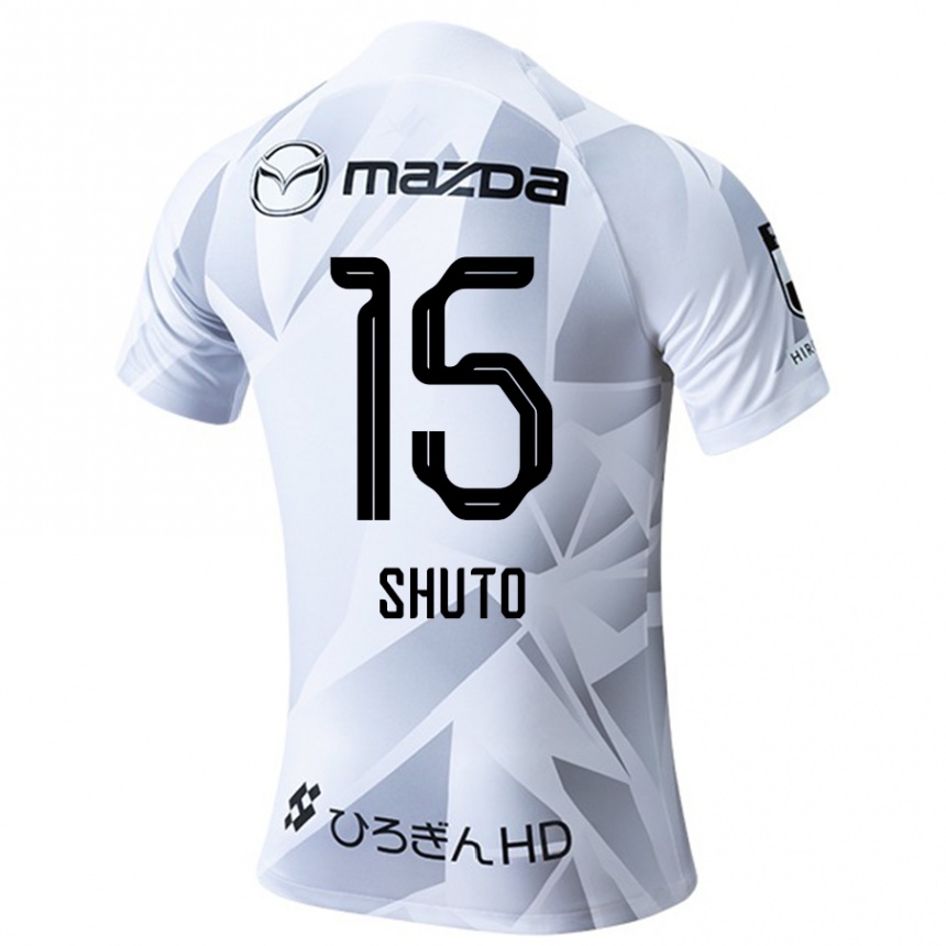 Niño Fútbol Camiseta Shuto Nakano #15 Blanco Gris Negro 2ª Equipación 2024/25 Perú