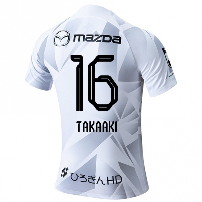 Niño Fútbol Camiseta Takaaki Shichi #16 Blanco Gris Negro 2ª Equipación 2024/25 Perú