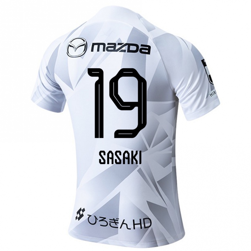 Niño Fútbol Camiseta Sho Sasaki #19 Blanco Gris Negro 2ª Equipación 2024/25 Perú