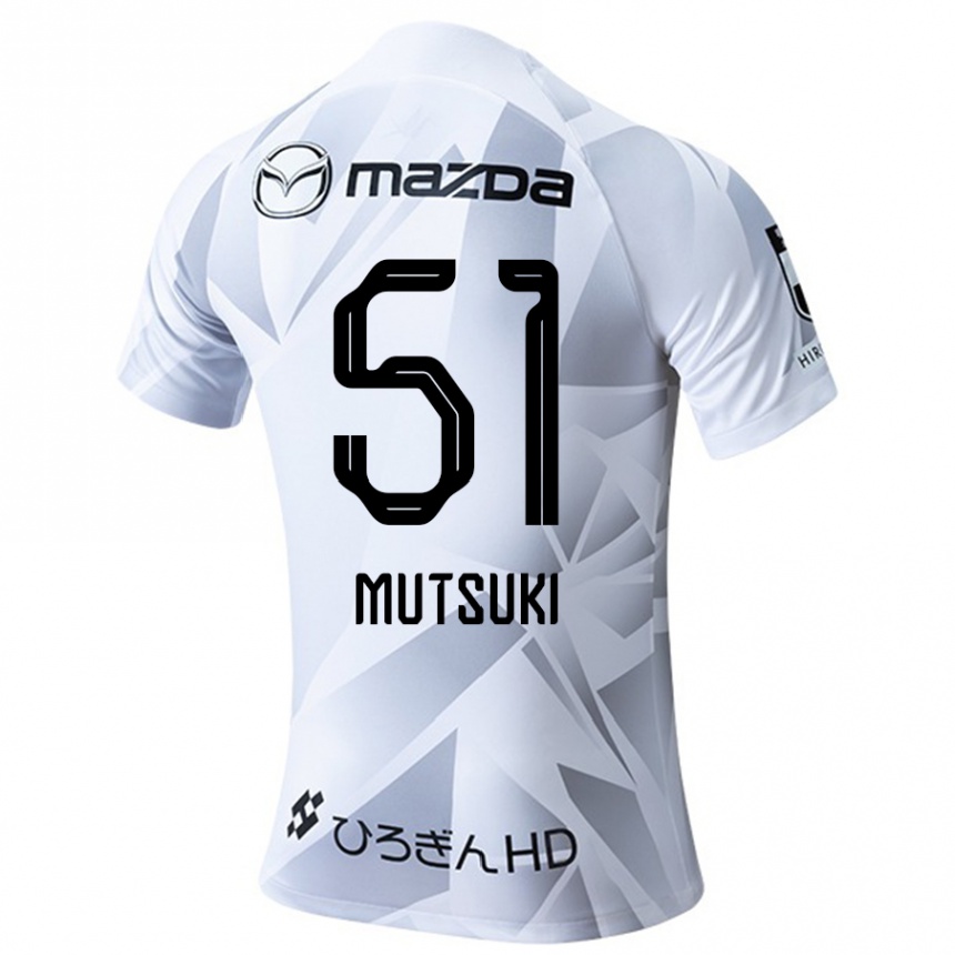 Niño Fútbol Camiseta Mutsuki Kato #51 Blanco Gris Negro 2ª Equipación 2024/25 Perú