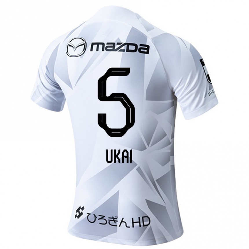 Niño Fútbol Camiseta Hiroto Ukai #5 Blanco Gris Negro 2ª Equipación 2024/25 Perú