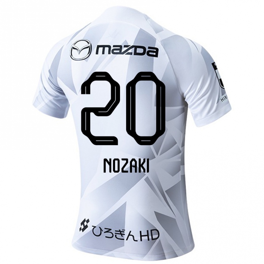 Niño Fútbol Camiseta Kota Nozaki #20 Blanco Gris Negro 2ª Equipación 2024/25 Perú