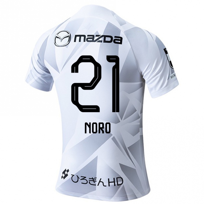 Niño Fútbol Camiseta Kaito Noro #21 Blanco Gris Negro 2ª Equipación 2024/25 Perú