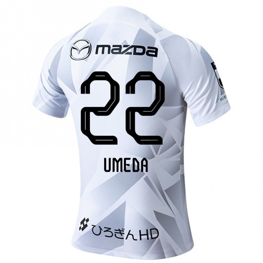 Niño Fútbol Camiseta Taiga Umeda #22 Blanco Gris Negro 2ª Equipación 2024/25 Perú