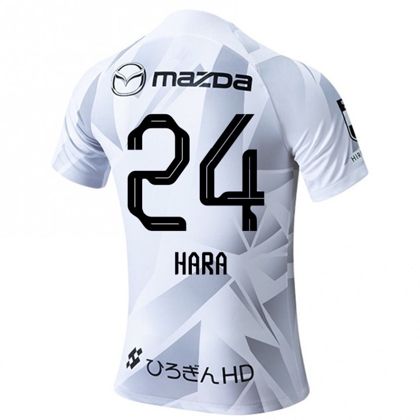 Niño Fútbol Camiseta Minato Hara #24 Blanco Gris Negro 2ª Equipación 2024/25 Perú