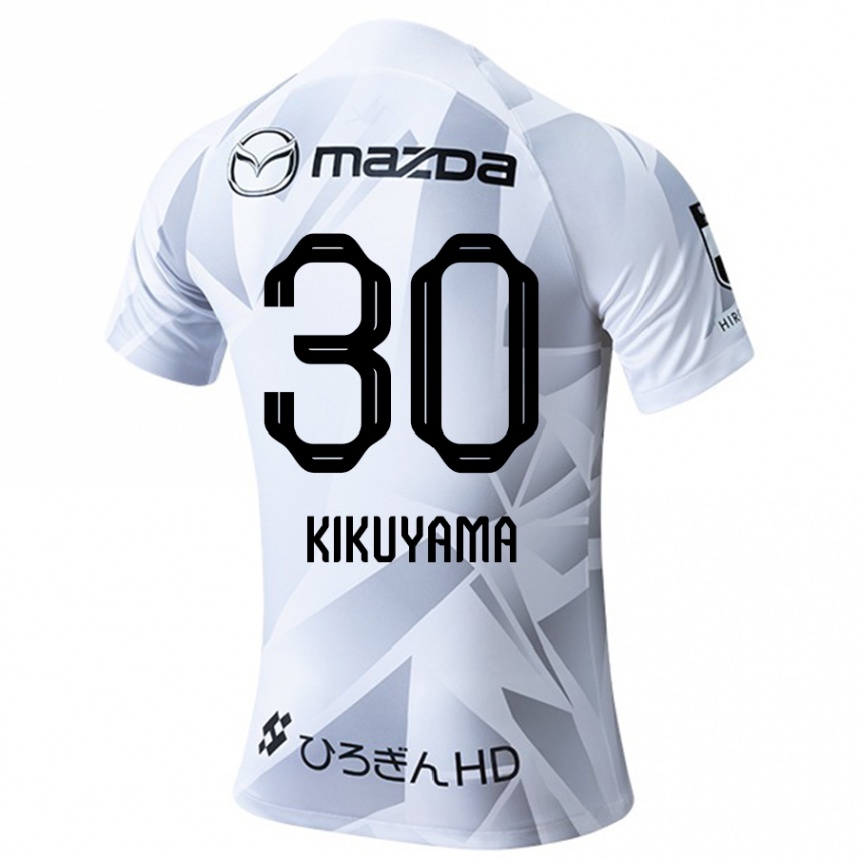 Niño Fútbol Camiseta Rio Kikuyama #30 Blanco Gris Negro 2ª Equipación 2024/25 Perú