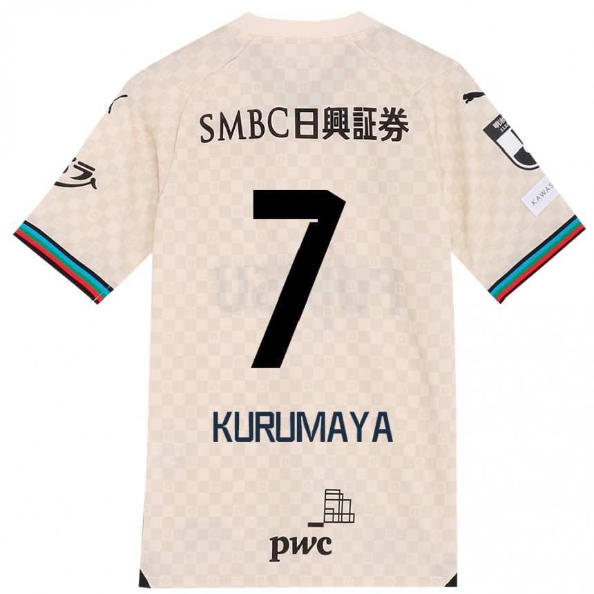 Niño Fútbol Camiseta Shintaro Kurumaya #7 Blanco Gris 2ª Equipación 2024/25 Perú