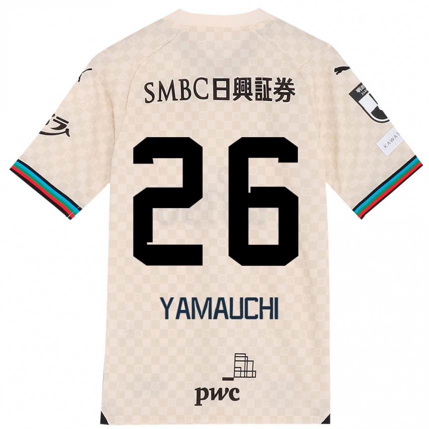 Niño Fútbol Camiseta Hinata Yamauchi #26 Blanco Gris 2ª Equipación 2024/25 Perú