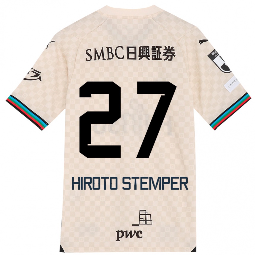 Niño Fútbol Camiseta Luka Hiroto Stemper #27 Blanco Gris 2ª Equipación 2024/25 Perú