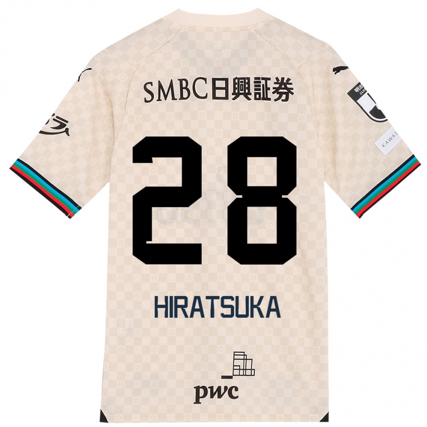 Niño Fútbol Camiseta Hayato Hiratsuka #28 Blanco Gris 2ª Equipación 2024/25 Perú