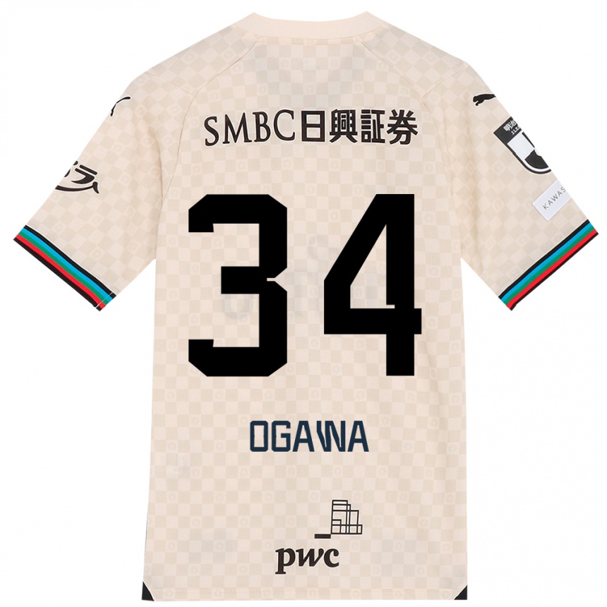 Niño Fútbol Camiseta Hiroto Ogawa #34 Blanco Gris 2ª Equipación 2024/25 Perú