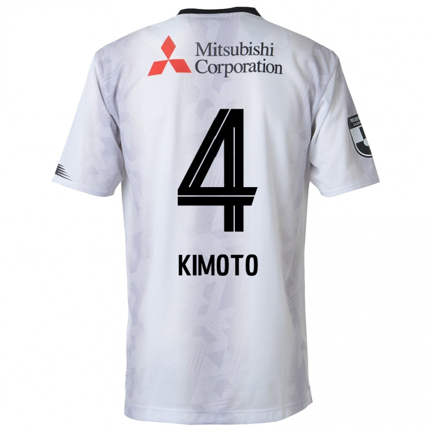 Niño Fútbol Camiseta Yasuki Kimoto #4 Blanco Negro 2ª Equipación 2024/25 Perú