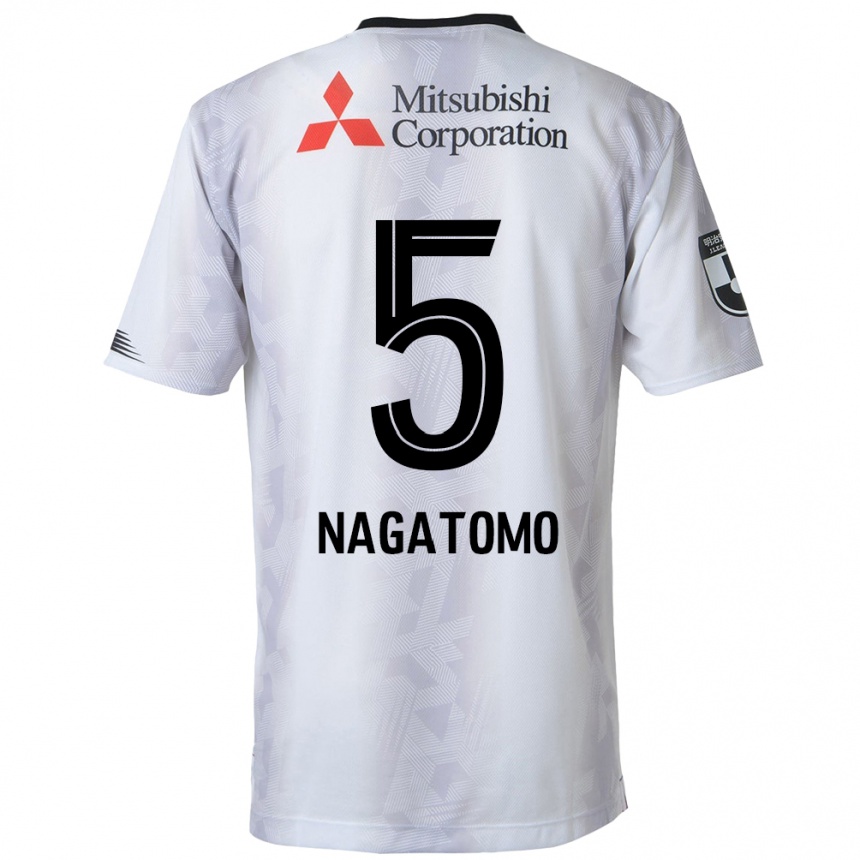 Niño Fútbol Camiseta Yuto Nagatomo #5 Blanco Negro 2ª Equipación 2024/25 Perú