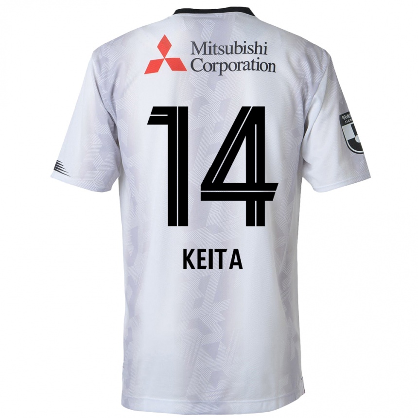 Niño Fútbol Camiseta Keita Yamashita #14 Blanco Negro 2ª Equipación 2024/25 Perú