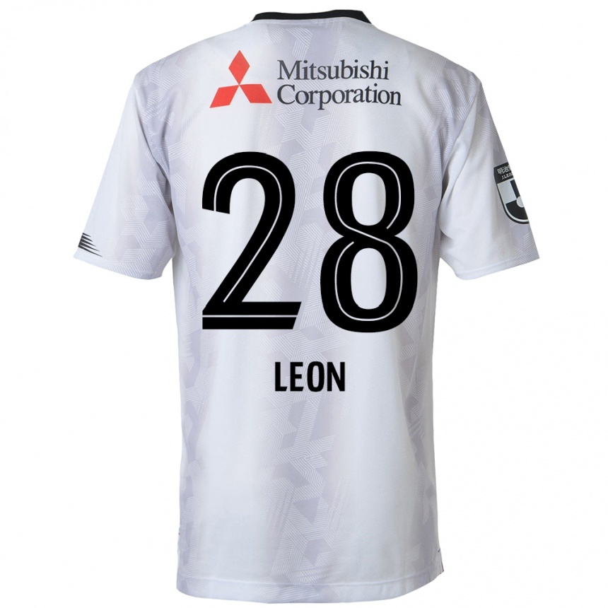 Niño Fútbol Camiseta Leon Nozawa #28 Blanco Negro 2ª Equipación 2024/25 Perú