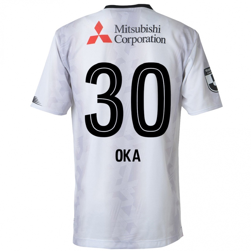 Niño Fútbol Camiseta Teppei Oka #30 Blanco Negro 2ª Equipación 2024/25 Perú