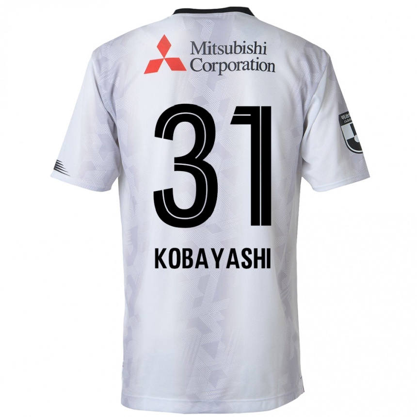 Niño Fútbol Camiseta Masataka Kobayashi #31 Blanco Negro 2ª Equipación 2024/25 Perú