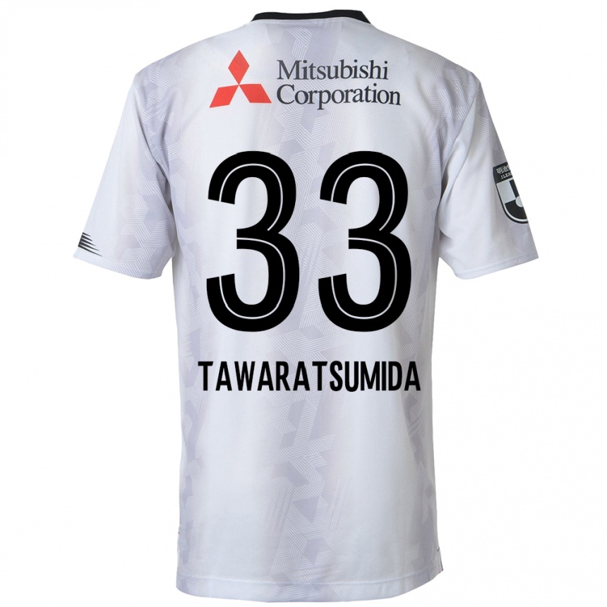 Niño Fútbol Camiseta Kota Tawaratsumida #33 Blanco Negro 2ª Equipación 2024/25 Perú