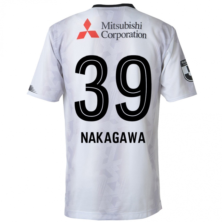 Niño Fútbol Camiseta Teruhito Nakagawa #39 Blanco Negro 2ª Equipación 2024/25 Perú