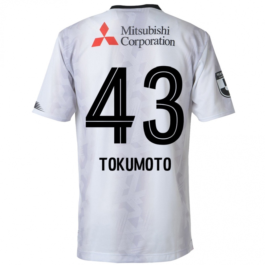 Niño Fútbol Camiseta Shuhei Tokumoto #43 Blanco Negro 2ª Equipación 2024/25 Perú