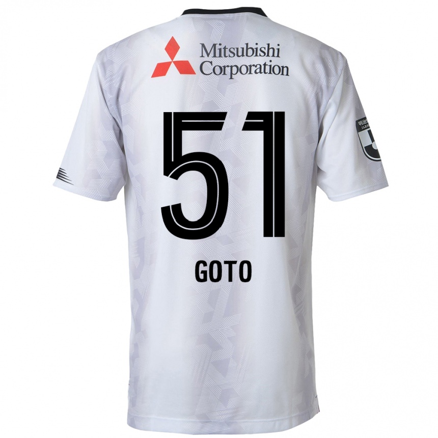 Niño Fútbol Camiseta Wataru Goto #51 Blanco Negro 2ª Equipación 2024/25 Perú