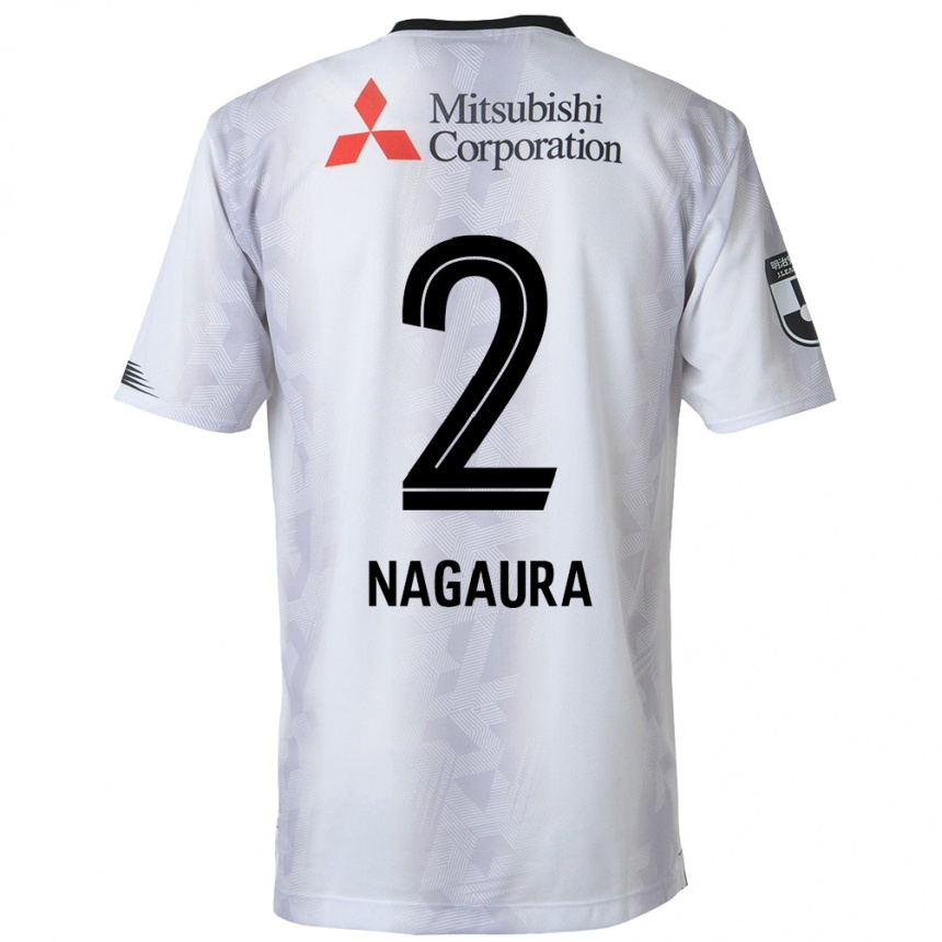 Niño Fútbol Camiseta Koshi Nagaura #2 Blanco Negro 2ª Equipación 2024/25 Perú