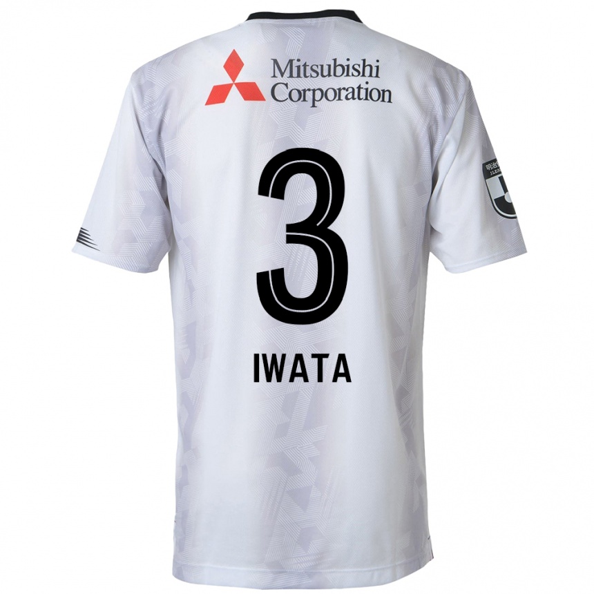 Niño Fútbol Camiseta Yuki Iwata #3 Blanco Negro 2ª Equipación 2024/25 Perú