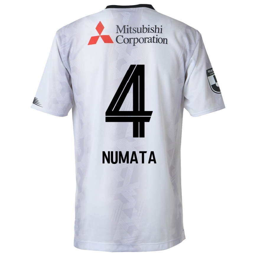 Niño Fútbol Camiseta Seisa Numata #4 Blanco Negro 2ª Equipación 2024/25 Perú