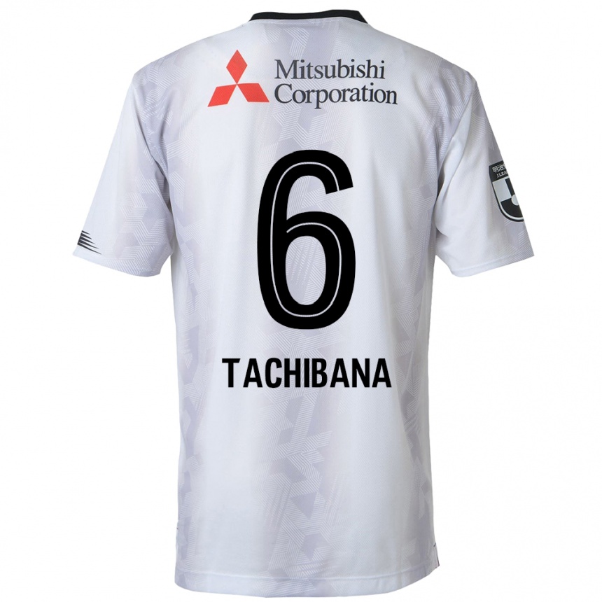 Niño Fútbol Camiseta Keigo Tachibana #6 Blanco Negro 2ª Equipación 2024/25 Perú