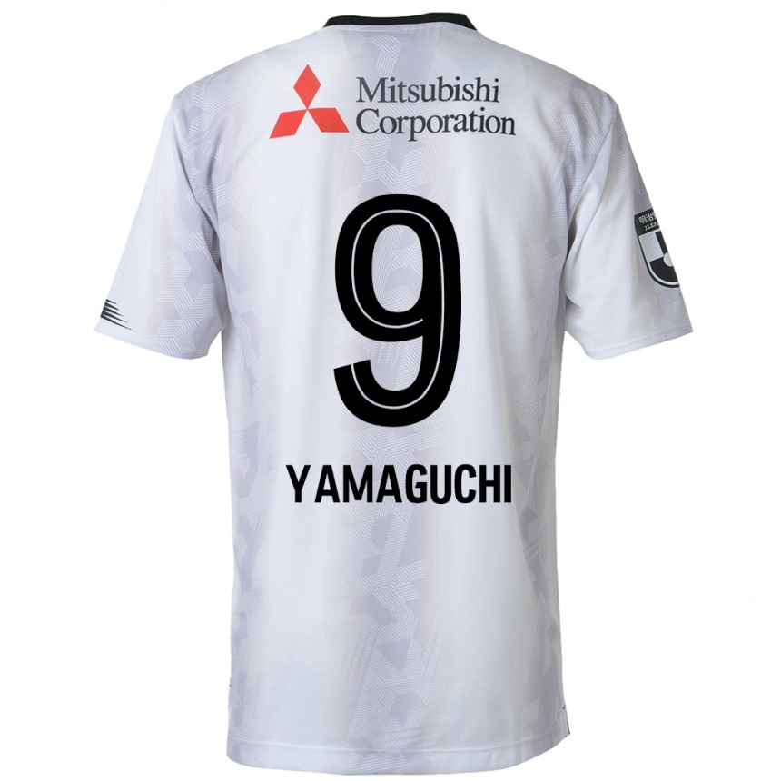 Niño Fútbol Camiseta Taiyo Yamaguchi #9 Blanco Negro 2ª Equipación 2024/25 Perú