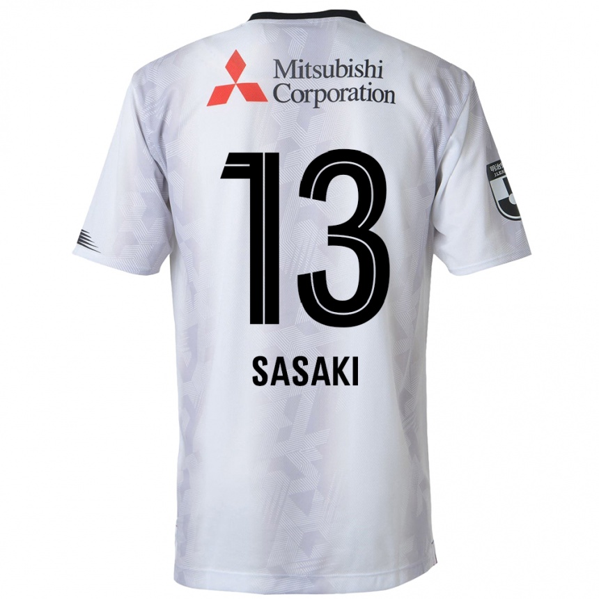 Niño Fútbol Camiseta Shoei Sasaki #13 Blanco Negro 2ª Equipación 2024/25 Perú