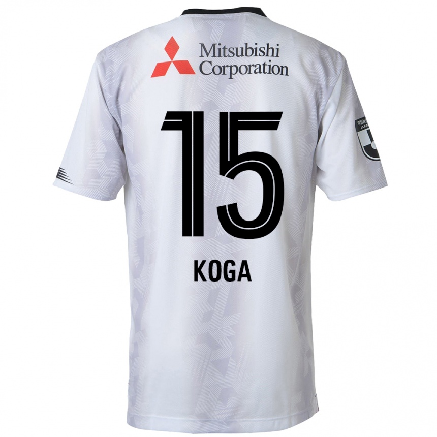 Niño Fútbol Camiseta Shun Koga #15 Blanco Negro 2ª Equipación 2024/25 Perú